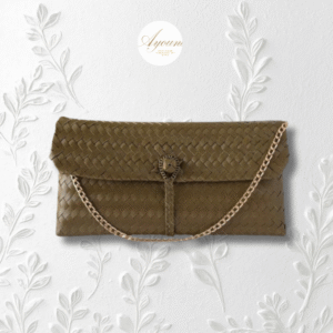 Anyam Clutch - Olive