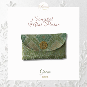 Mini Songket Money Purse - GreenCream