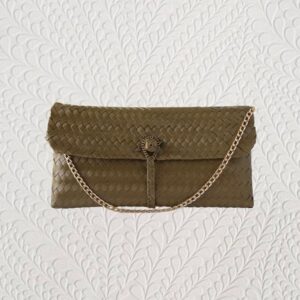 Anyam Clutch - Olive