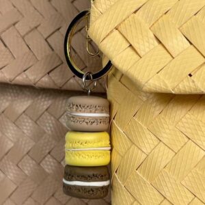 Handmade Macaron Keychain - Latte/Lemon/Coco